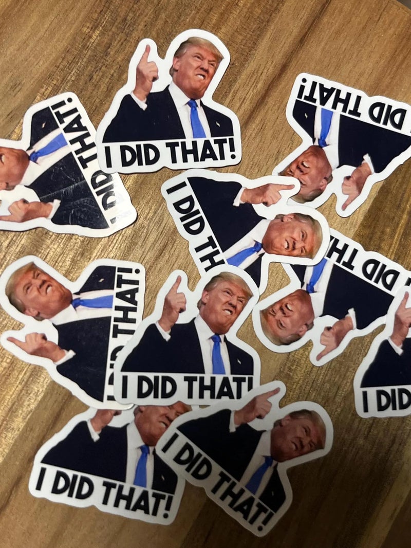 ColisPar 100pcs Trump I Did that Stickers Gas Pump Stickers Decal, Donald Trump Merchandise, Anti-Trump Stickers - Image 2