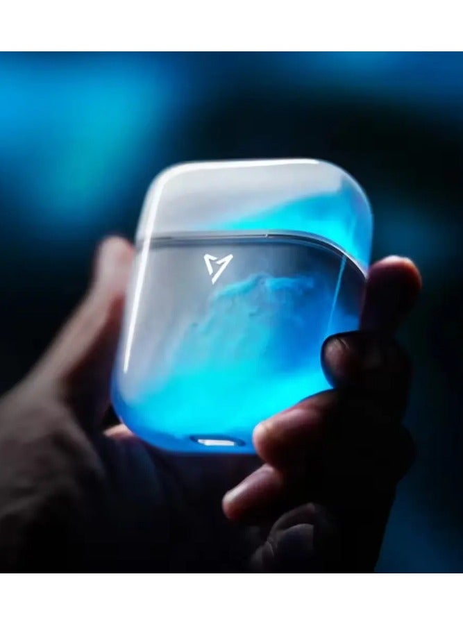 سماعات أذن لاسلكية بتقنية بلوتوث | إضاءة في الظلام , علبة شحن , تحكم باللمس ,صوت عالي الدقة | ازرق - Image 2