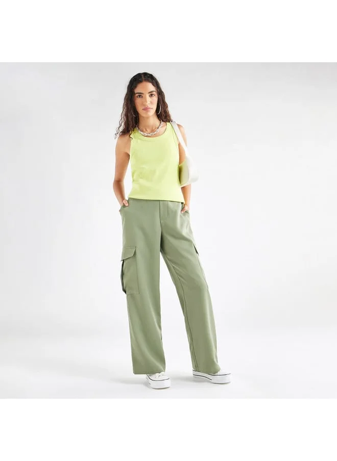 FAV Solid Relaxed Fit Pants with Pockets