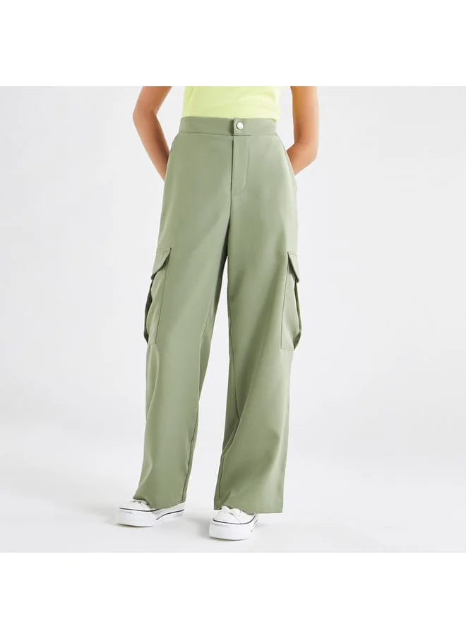 FAV Solid Relaxed Fit Pants with Pockets