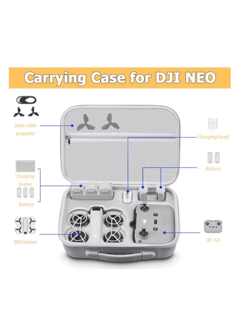 KASTWAVE Carrying Case for DJI NEO, Portable Travel Case Waterproof Storage Bag for DJI Neo, Compatible with RC-N3/N2 Remote Controller, Neo Intelligent Flight Battery, Charging Hub, Drone Accessories  - Image 2