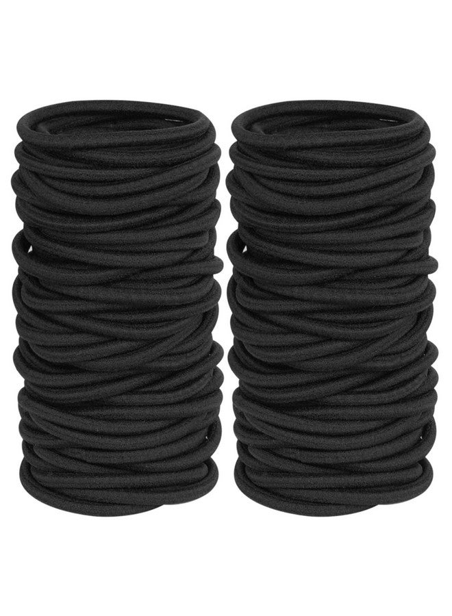 GOSICUKA 120 Pieces Black Hair Ties For Thick And Curly Hair Ponytail Holders Hair Elastic Band For Women Or Men(4Mm) - Image 1