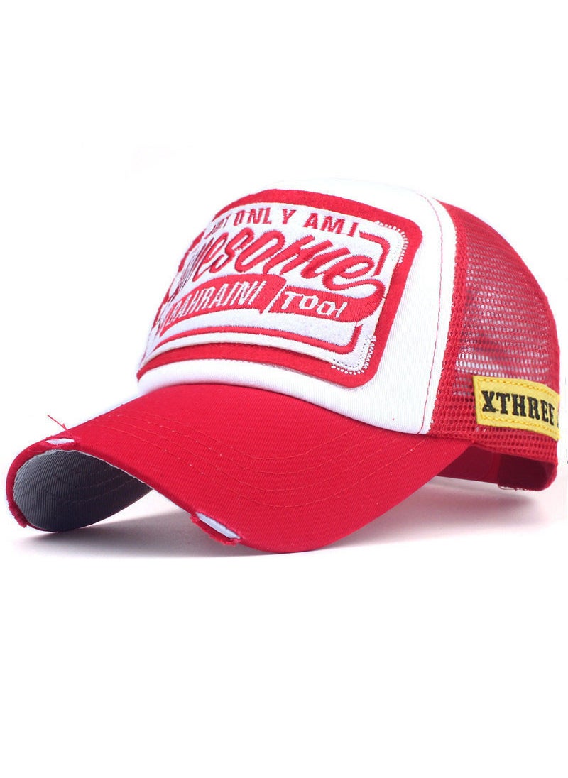 Generic Awesohle Embroidered Baseball Cap Unisex Red  - Image 1
