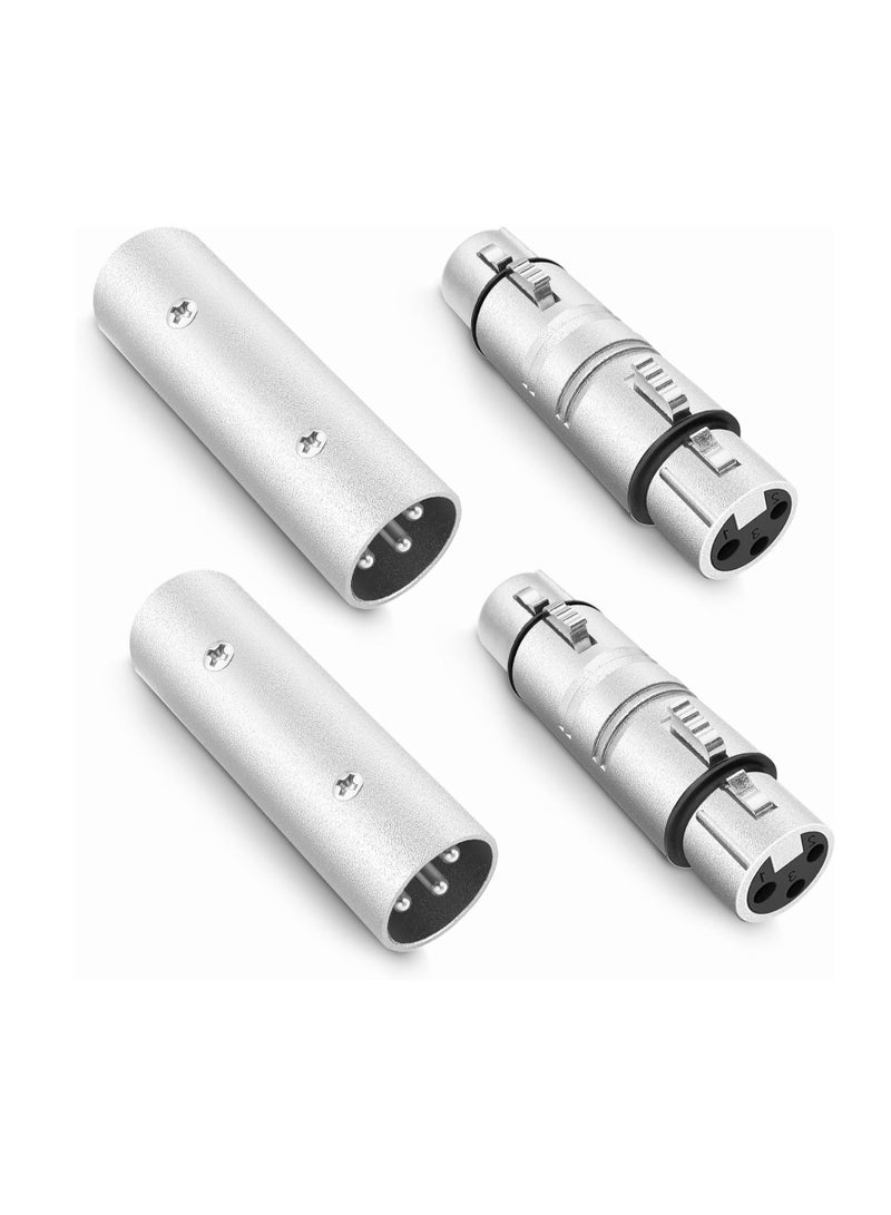إيغويل محول XLR، 2 قطعة أنثى إلى أنثى و2 قطعة ذكر إلى ذكر، موصلات XLR متوازنة 3 دبابيس 4 قطع - Image 1