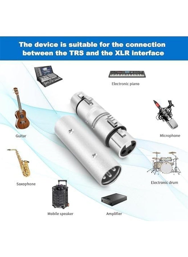 إيغويل محول XLR، 2 قطعة أنثى إلى أنثى و2 قطعة ذكر إلى ذكر، موصلات XLR متوازنة 3 دبابيس 4 قطع - Image 4