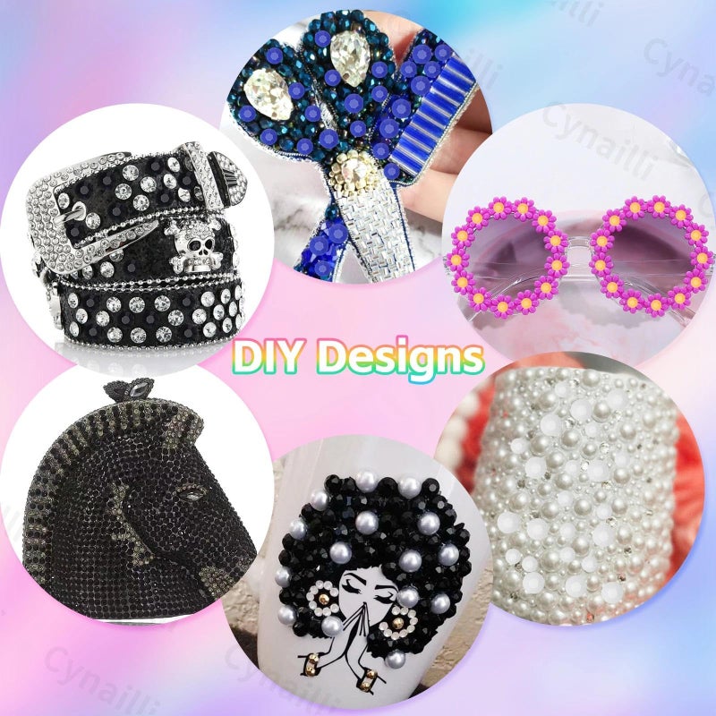 Cynailli 15 Grids Resin Rhinestones for Crafting, Rainbow Colors Bedazzling Gems Kit, Black Red Pink Blue Purple Orange Color Jelly Resin Rhinestones for Nails Face Eyes Makeup Crafts Tumblers Bottles - Image 5