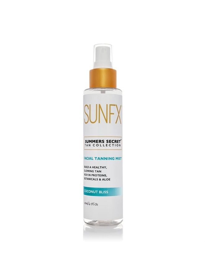 sunfx Ultra Hydrating Facial Tanning Mist for face & body (4floz) - Hyaluronic Acid - Vegan - Cruelty-Free - Long Lasting Self Tanner (Coconut Bliss)  - Image 1