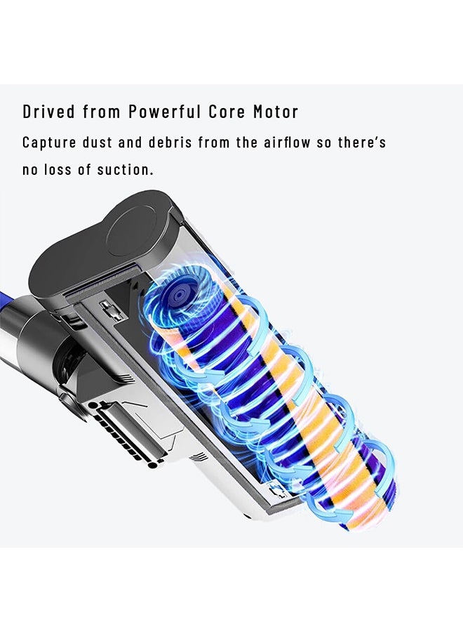 بكومور ملحقات المكنسة الكهربائية رأس المحرك لـ Dyson V7 V8 V10 V11 V15 — رأس فرشاة أرضية دوارة ناعمة مع موصل سريع الفك، ومصباح LED لكشف الغبار، وملحق مكنسة كهربائية متوافق مع الأرضيات الصلبة والسجاد، ورأس تنظيف بديل وقطع غيار - Image 5