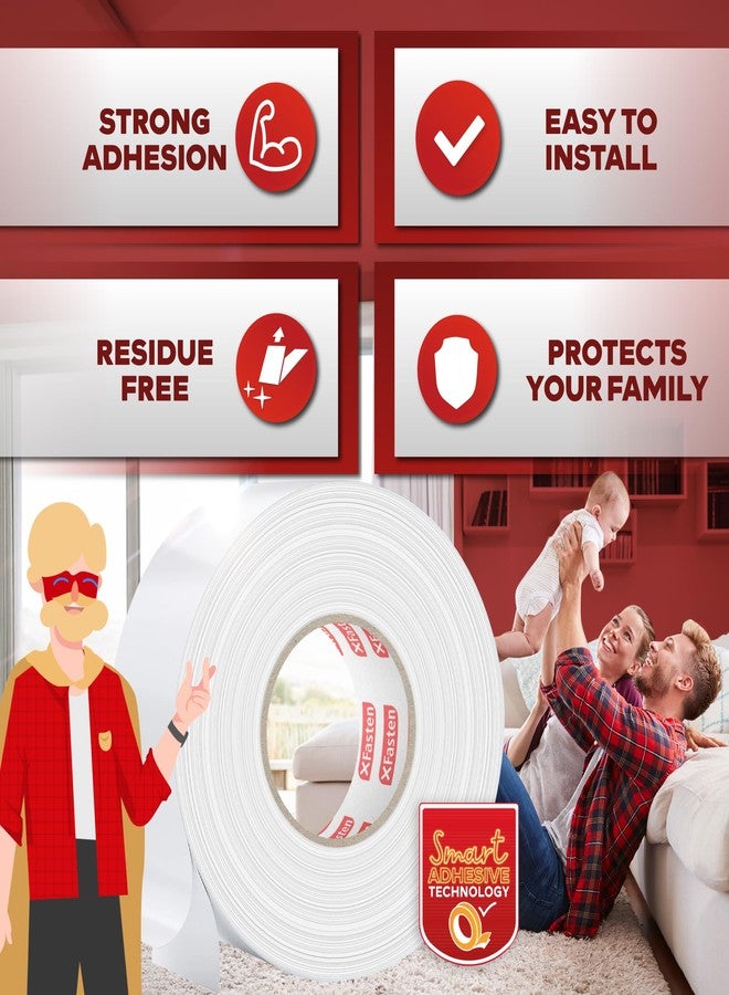 XFasten Carpet Tape Double Sided - Heavy Duty 2” x 20 yds Gentle on Surface Double Sided Carpet Tape for Area Rugs Over Carpet for Hardwood Floors, Corner Rug Tape for Carpet to Carpet - Image 3