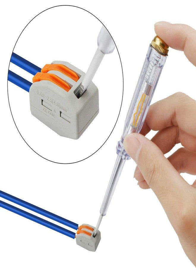 XHF2018 50 Pcs Lever Connectors Nuts 2 Conductor Combination Compact Wire Connectors Fast Connection Terminal 28-12 AWG Suitable for Multiple Types - Image 4