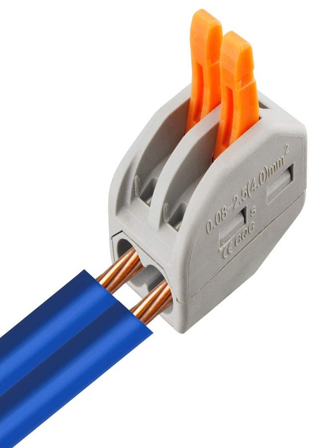 XHF2018 50 Pcs Lever Connectors Nuts 2 Conductor Combination Compact Wire Connectors Fast Connection Terminal 28-12 AWG Suitable for Multiple Types - Image 3