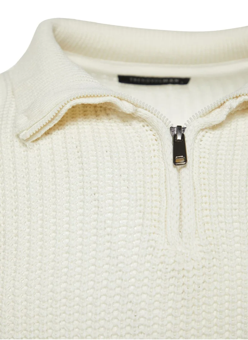 trendyol Half Zippered Knitted Sweater