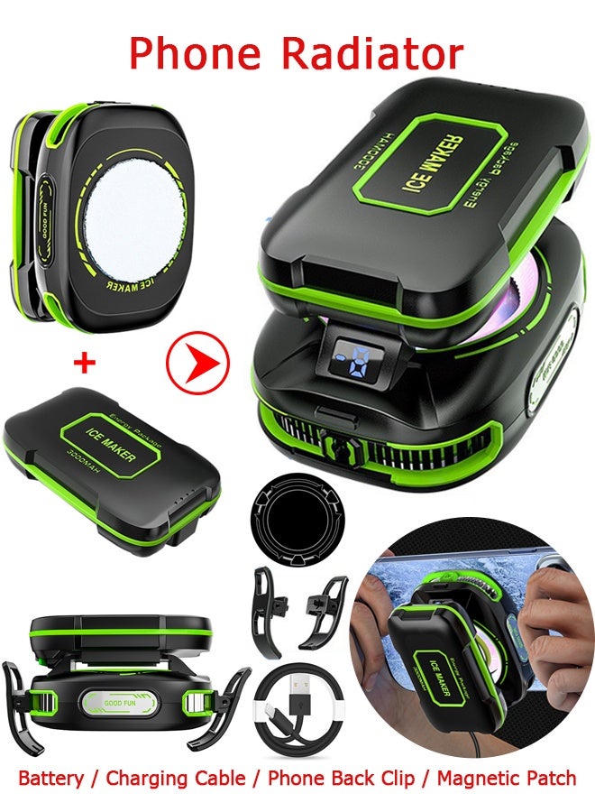 دبليو أف أف أو 3 تروس - الذكاء الاصطناعي التحكم الذكي في درجة الحرارة - مبرد الهاتف المغناطيسي - مع بطارية 3000 مللي أمبير في الساعة / رقعة مغناطيسية / مشبك خلفي للهاتف / كابل شحن - مروحة صامتة - 3 أوضاع إضاءة RGB - مع شريحة تبريد أشباه الموصلات - عرض درجة الحرارة الرقمية ، تدفق الهواء التوربيني ، أوضاع الشحن اللاسلكي والسريع - للألعاب المحمولة / البث المباشر ل Tiktok - Image 1