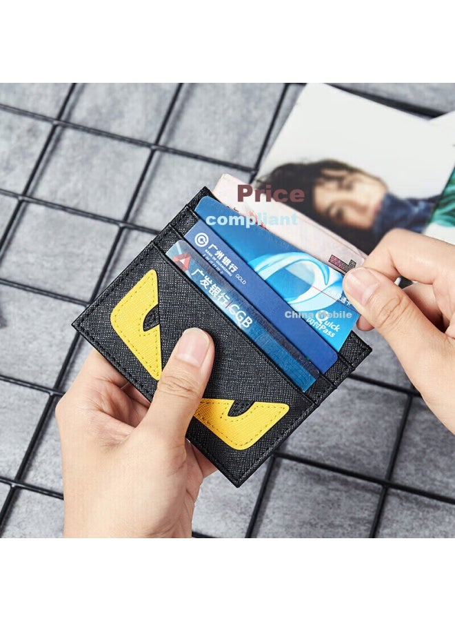 Bostanten Bosidandun Little Monster Card Holder, Trendy Ultra-thin Mini Card Case, Multi-slot Leather Wallet Card Holder, Card Sleeve For Men - Image 3