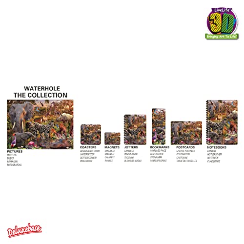 3D LiveLife Notebook - Waterhole from Deluxebase. 80 Page Lined Lenticular 3D Safari Animal Notebook. 8.5 x 5.5 in. Superb school or work stationery with artwork licensed from artist David Penfound - Image 4