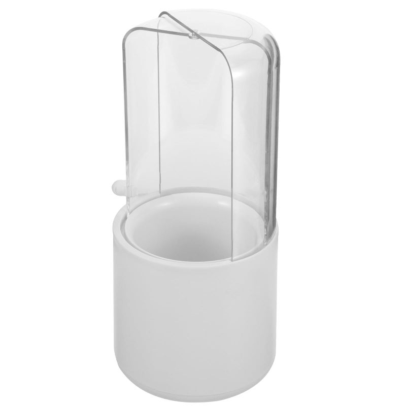 Rotating Makeup Brush Organizer Box With Lid Dustproof Cosmetic Brush Holder White - Image 2