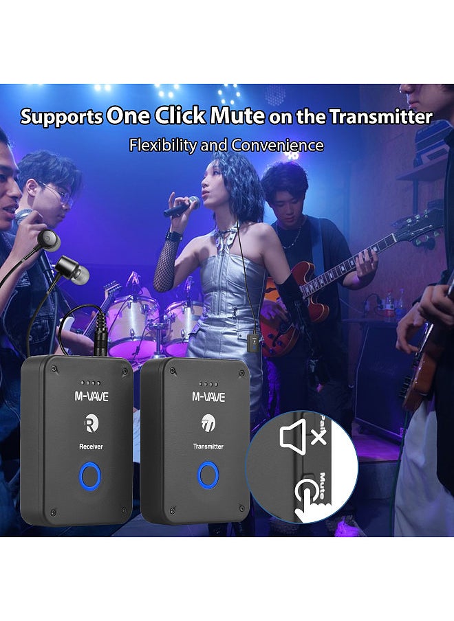 Generic - M-VAVE Wireless Earphone Monitor Transmission System Rechargeable 2.4GHz Transmitter and Receiver Mono/Stereo Switch 24bit/48KHz Lossless Digital Transmission Sound Quality - Image 1