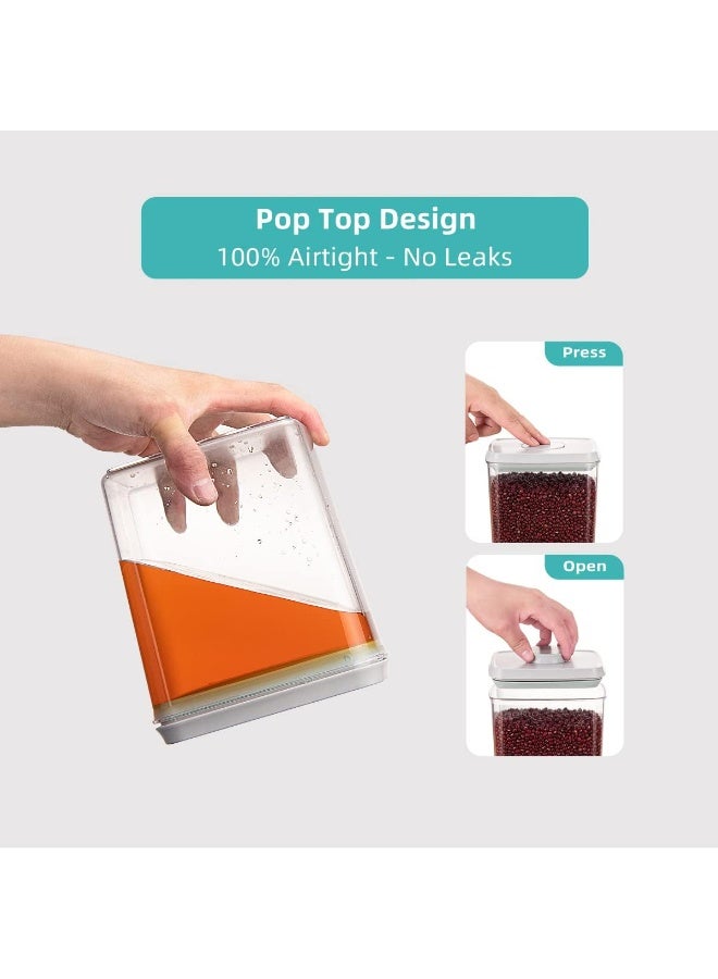 أنكو حاويات تخزين الطعام الفاخرة من Ankou، حاويات محكمة الغلق لتخزين الطعام مع أغطية لتنظيم مخزن المطبخ والحبوب والوجبات الخفيفة والدقيق والسكر والقهوة والمعكرونة، قابلة للتكديس، 8 قطع (1.2، 2.0، 2.7، 3.3 كوارت)*2 - Image 5