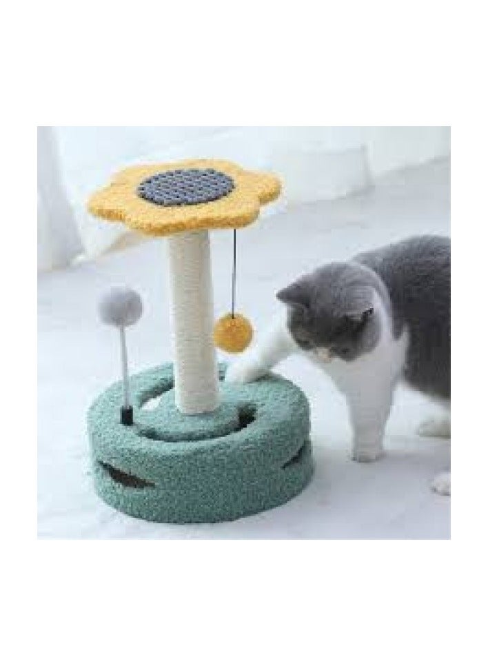 Golden Cat,Cats Scratching Post Tower,Cat Tree (Color Yellow) - Image 1