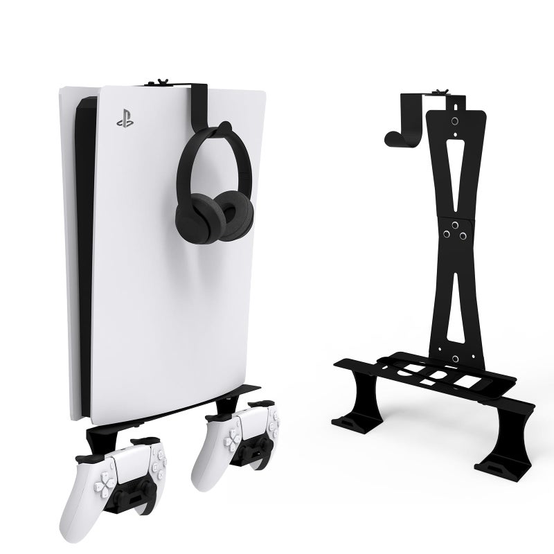 ZHSX Wall Mount for Ps5 Models,Ps5 Shelf Playstation Wall Mount Compatible with Ps5ã€Ps5 Pro and Ps5 Slim Disc Adjustable Length and Width Holds Two Controllers - Image 1
