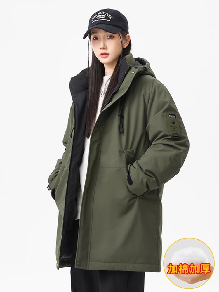 Wassup Winter Down Cotton-Padded Jacket For Men And Women Mid-Length Parker Cotton-Padded Coat Thickened Cotton-Padded Coat Trendy Coat - Image 4