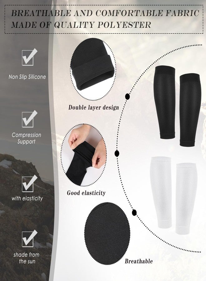 Tarpop 4 Pairs Kids Soccer Leg Sleeves Long Compression Leg Sleeves for Youth Football Protection Calf and Shin Support(Black, White) - Image 3