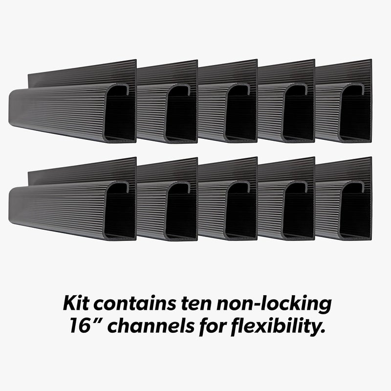 SimpleCord J Channel Desk Cable Organizer by – 10 Black Raceway Channels - Cord Cover Management Kit for Desks, Offices, and Kitchens - Image 5
