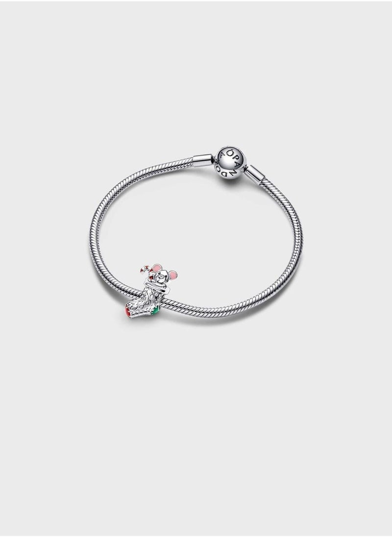 PANDORA Festive Mouse & Stocking Charm  - Image 3