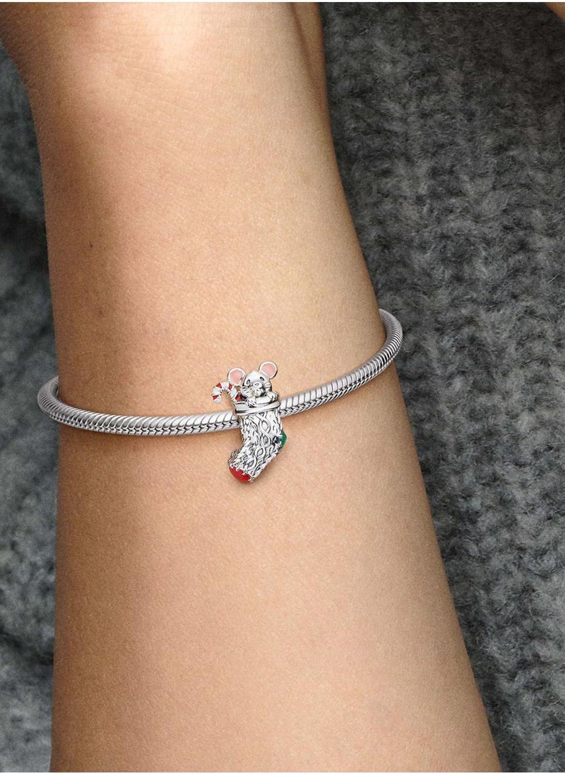 PANDORA Festive Mouse & Stocking Charm  - Image 4