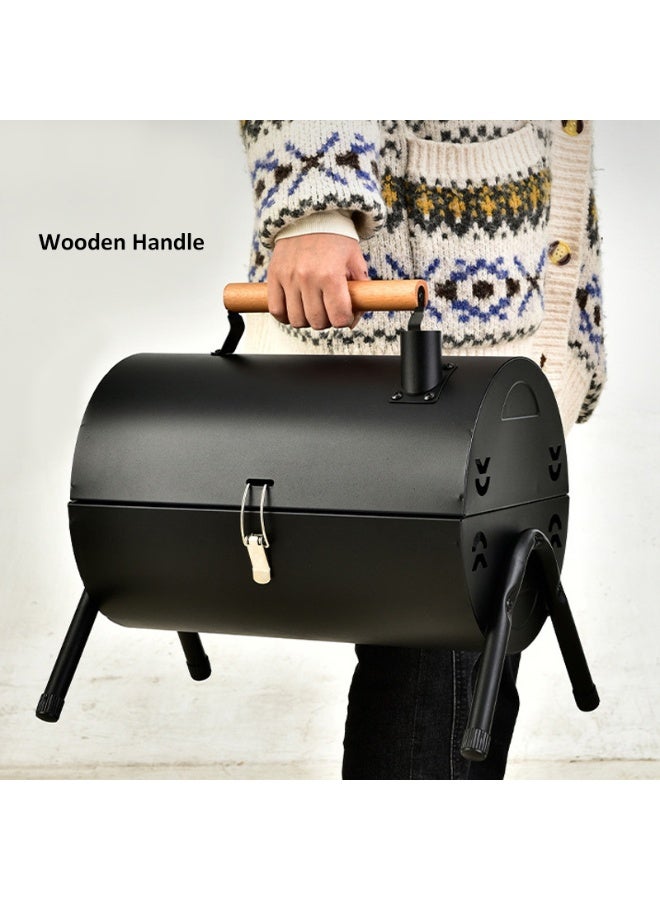 DubaiGallery Compact Portable Charcoal BBQ Grill with Cover, Outdoor Barbecue Grill for Camping and Picnics, Sturdy Cooking Rack, Removable Charcoal Trays and Convenient Carry Handle, Suitable for Garden, Patio, Beach Trips, Travel and Outdoor Parties - Image 1