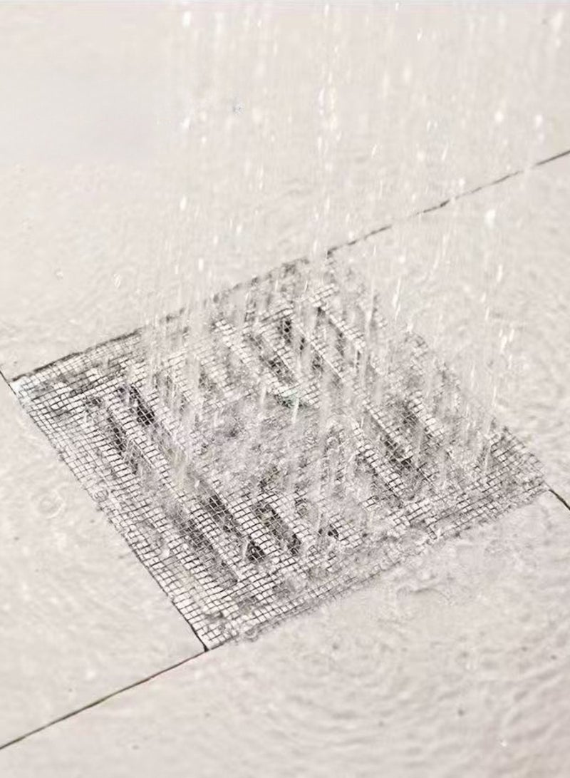 200 Pcs Disposable Hair Drain Stickers Floor Drain Sticker, Floor Sewage Sticker, Anti-Blocking Anti-Insect Filter Debris Paste Fiber Sticker, Sewage Filter Screen, Bathroom, Laundry, Bathtub, Kitchen, Sink 10x10 cm - Image 3