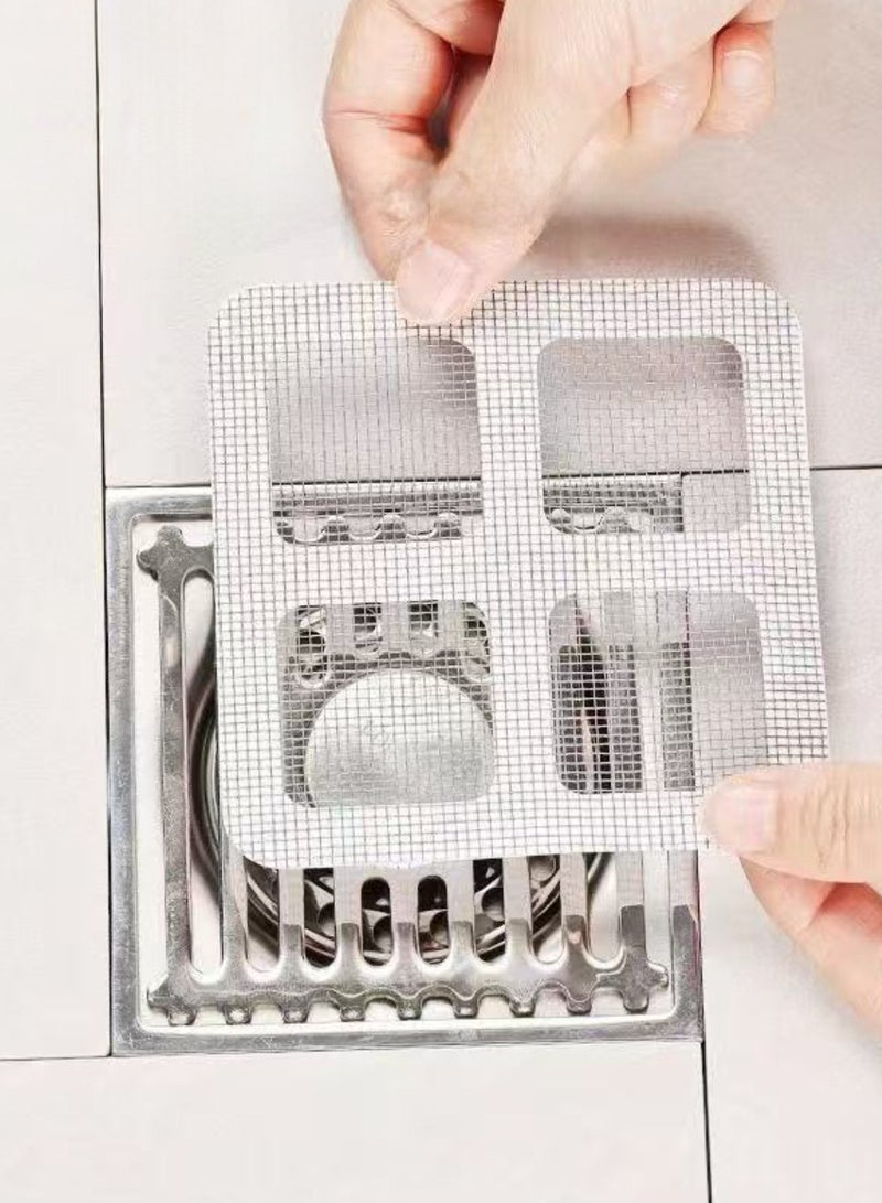 200 Pcs Disposable Hair Drain Stickers Floor Drain Sticker, Floor Sewage Sticker, Anti-Blocking Anti-Insect Filter Debris Paste Fiber Sticker, Sewage Filter Screen, Bathroom, Laundry, Bathtub, Kitchen, Sink 10x10 cm - Image 4