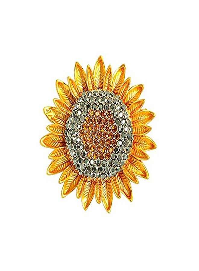 Buildcon Brooches for Women, Brooch Pin for Women, Elegant Sunflower Design with Convertible Function, Versatile Accessory for Formal Events, Multipurpose Decorative Application with Positive Symbolism - Image 1