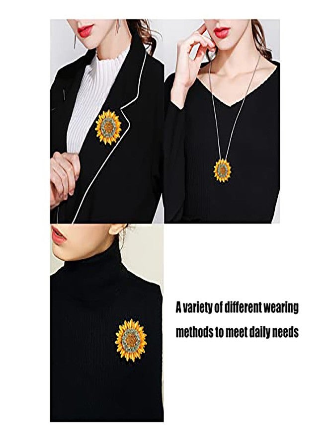 Buildcon Brooches for Women, Brooch Pin for Women, Elegant Sunflower Design with Convertible Function, Versatile Accessory for Formal Events, Multipurpose Decorative Application with Positive Symbolism - Image 2