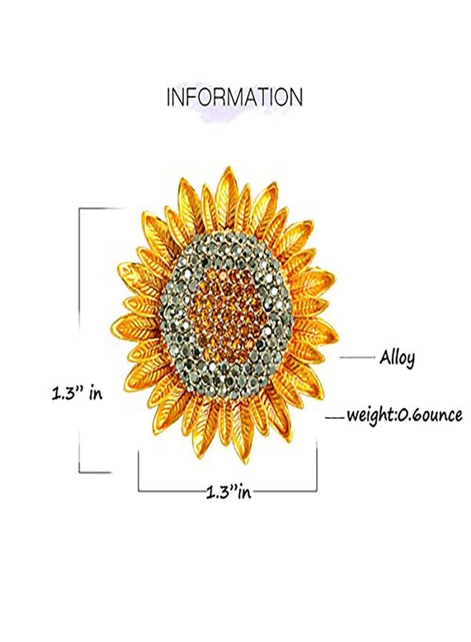 Buildcon Brooches for Women, Brooch Pin for Women, Elegant Sunflower Design with Convertible Function, Versatile Accessory for Formal Events, Multipurpose Decorative Application with Positive Symbolism - Image 3