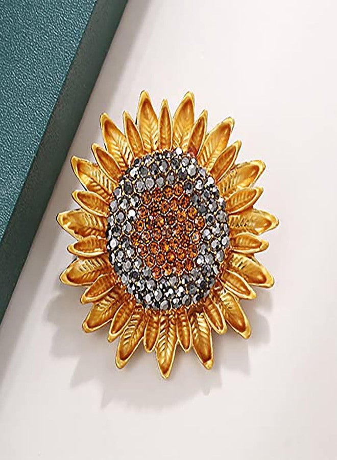 Buildcon Brooches for Women, Brooch Pin for Women, Elegant Sunflower Design with Convertible Function, Versatile Accessory for Formal Events, Multipurpose Decorative Application with Positive Symbolism - Image 4