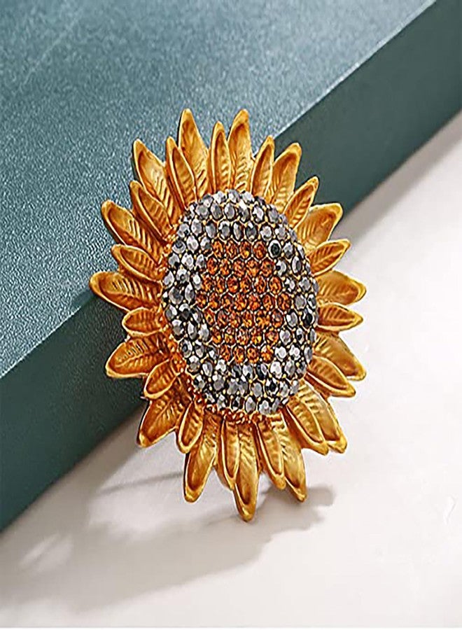 Buildcon Brooches for Women, Brooch Pin for Women, Elegant Sunflower Design with Convertible Function, Versatile Accessory for Formal Events, Multipurpose Decorative Application with Positive Symbolism - Image 5