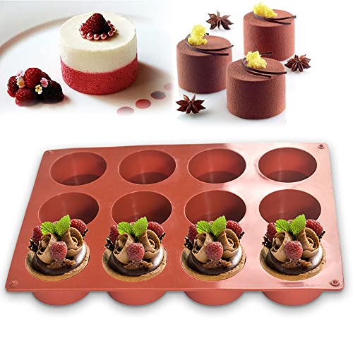 Newk Cylinder Silicone Mold, 2 Packs 12-Cavity Round Cylinder for Cake Pops, Soap, Chocolate Cookie, Bath Bomb, Cheesecake, Chocolate Cover - Image 2