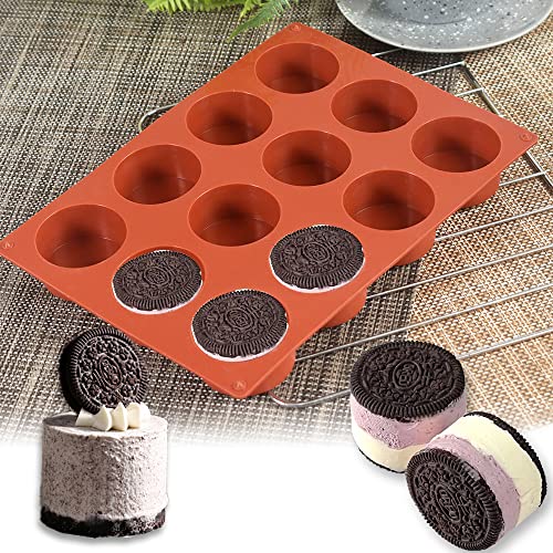 Newk Cylinder Silicone Mold, 2 Packs 12-Cavity Round Cylinder for Cake Pops, Soap, Chocolate Cookie, Bath Bomb, Cheesecake, Chocolate Cover - Image 4
