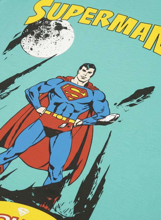 سوبر مان تيشيرت عصري بياقة دائرية وطبعة جرافيك - Image 3