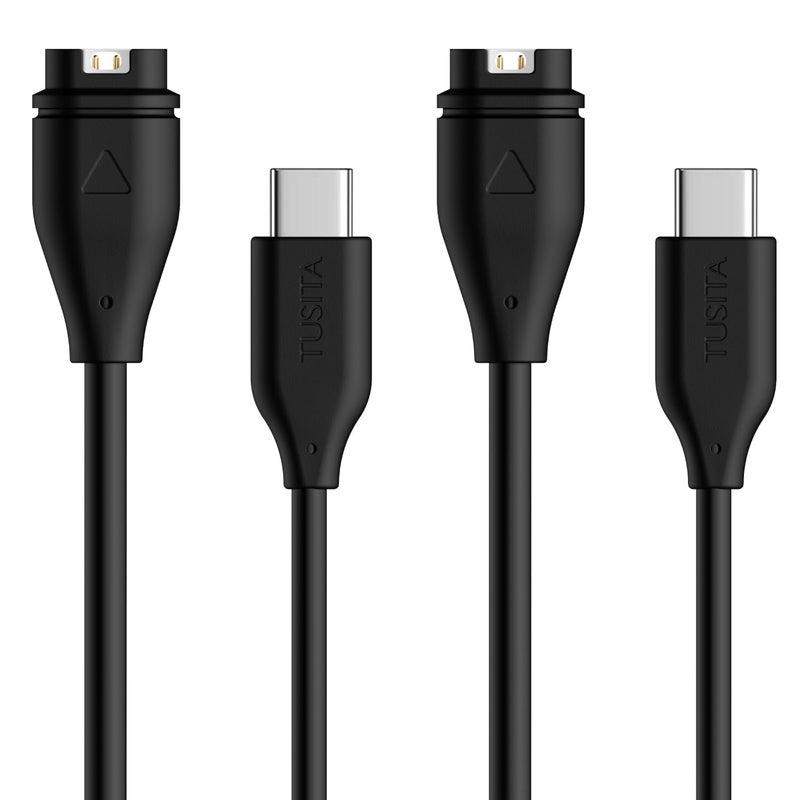 TUSITA USB-C Plug Charging/Data Cable Compatible with Garmin Watch - 1M, 2-Pack - Image 1