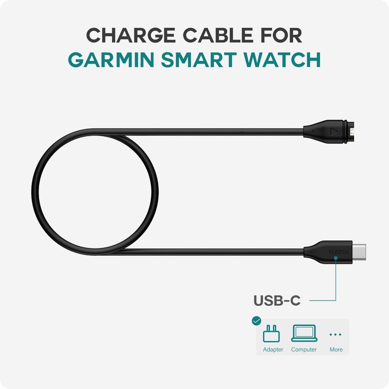 TUSITA USB-C Plug Charging/Data Cable Compatible with Garmin Watch - 1M, 2-Pack - Image 2