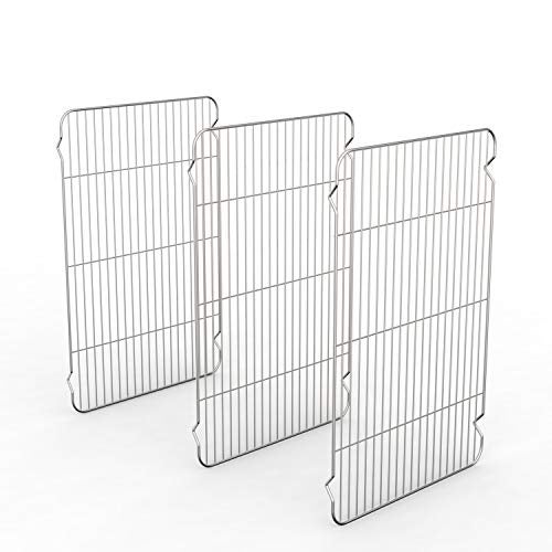 Zacfton Cooling Rack Set of 3, Baking Rack Stainless Steel Wire Rack for Baking Cooking Roasting Grilling Cooling, 15” x 11” x 0.5” Wire Racks, Fit Various Size Cookie Sheets Oven - Image 1
