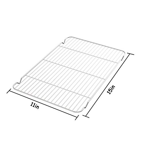 Zacfton Cooling Rack Set of 3, Baking Rack Stainless Steel Wire Rack for Baking Cooking Roasting Grilling Cooling, 15” x 11” x 0.5” Wire Racks, Fit Various Size Cookie Sheets Oven - Image 3