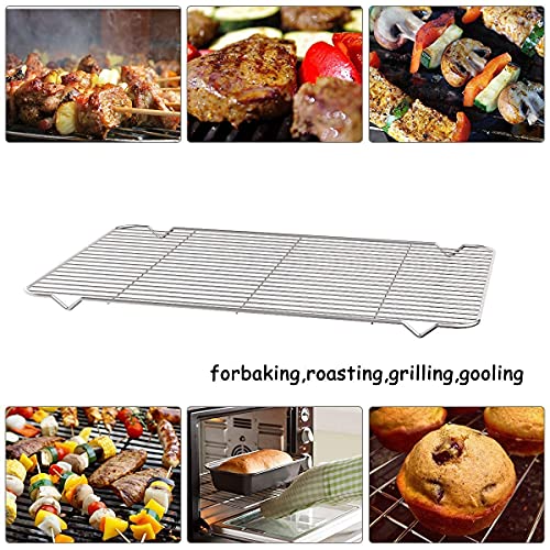 Zacfton Cooling Rack Set of 3, Baking Rack Stainless Steel Wire Rack for Baking Cooking Roasting Grilling Cooling, 15” x 11” x 0.5” Wire Racks, Fit Various Size Cookie Sheets Oven - Image 5