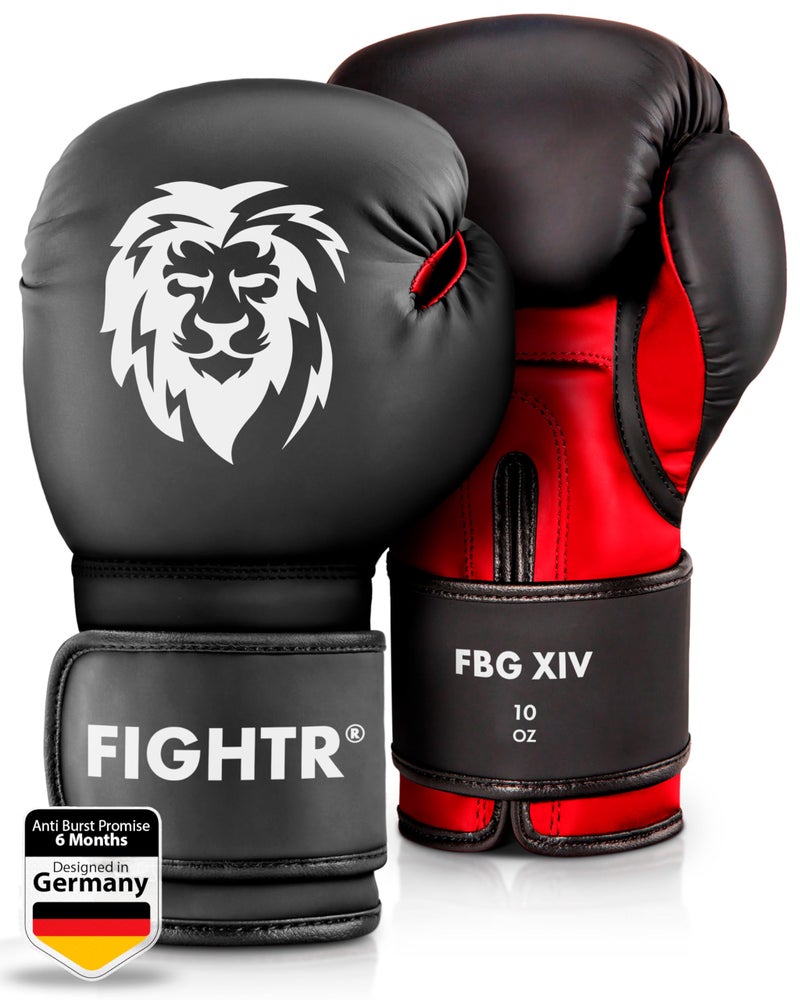FIGHTR قفازات الملاكمة FIGHTRÂ® - أقصى حماية واستقرار | قفازات ملاكمة للملاكمة، MMA، موياي تاي وكك بوكسينغ | الأحجام 8-16 أونصة - Image 1