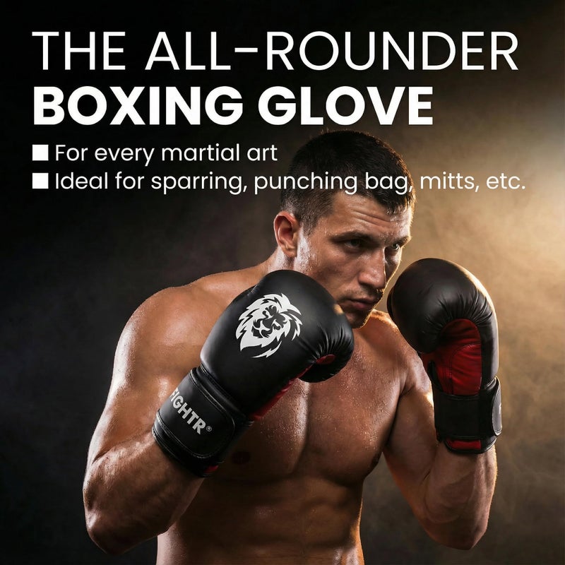 FIGHTR قفازات الملاكمة FIGHTRÂ® - أقصى حماية واستقرار | قفازات ملاكمة للملاكمة، MMA، موياي تاي وكك بوكسينغ | الأحجام 8-16 أونصة - Image 4