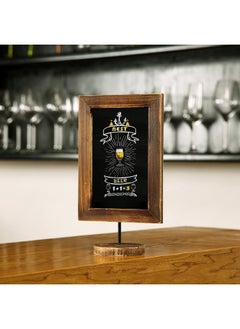 MyGift Set Of 3 Tabletop Chalkboard Sign With Burnt Wood Frame And Round Base, Decorative Wedding Table Place Card Signage, Rustic Small Kitchen Countertop Memo Board  - Image 2