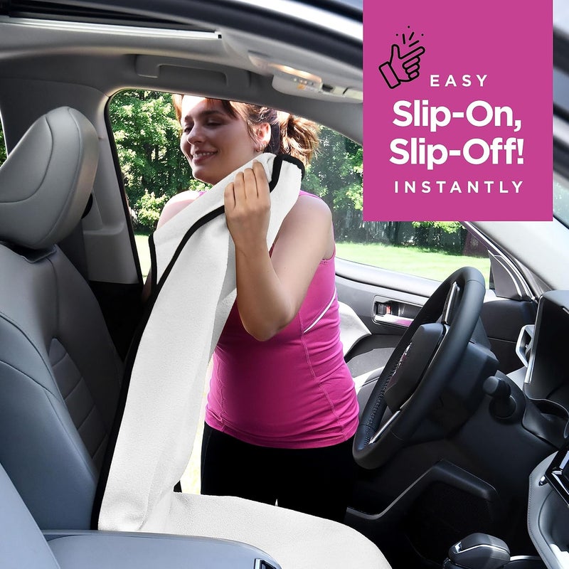 lebogner Waterproof Sweating Car Seat Cover for Post Gym Workout, Running, Swimming, Beach and Hiking, Universal Fit Anti-Slip Bucket Seat Protector for Cars, SUVs and Trucks, Machine Washable, White - Image 4