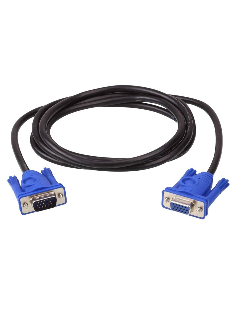 Generic - VGA Cable- 1.5m Male to Male Video Extension Cable VGA Adapter for Computer PC to Monitor Screen Projector with VGA Socket Port - Image 1
